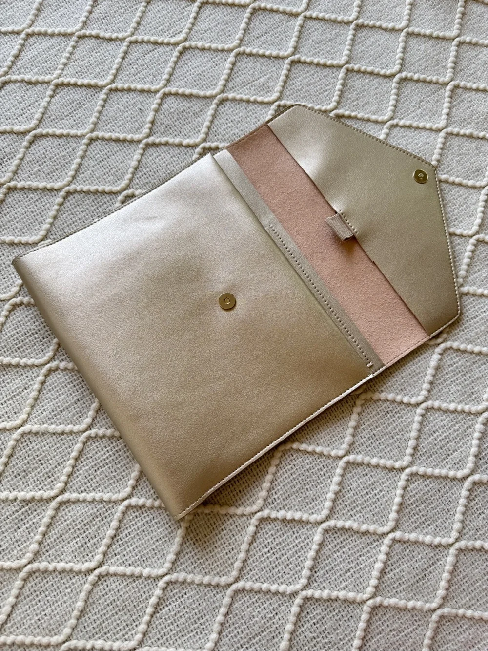 Erin Condren Vegan Leather Coiled Notebook Planner Folio Organizer Champagne